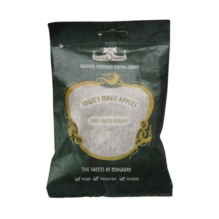 IDUN'S MAGIC APPLES 120g Vegaaninen, gluteeniton ja makean kirpea omenakarkki.