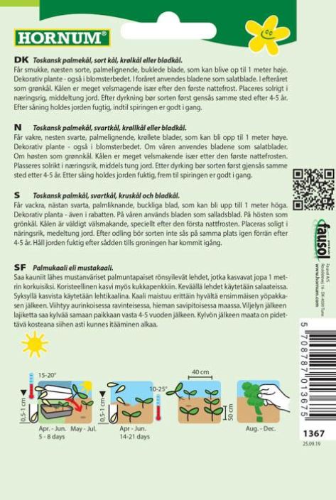 Palmukaali 'Nero Di Toscana' Brassica oleracea l. var. palmifolia tuotekuva 1 Palmukaali 'Nero Di Toscana' Brassica oleracea l. var. palmifolia tuotekuva 1