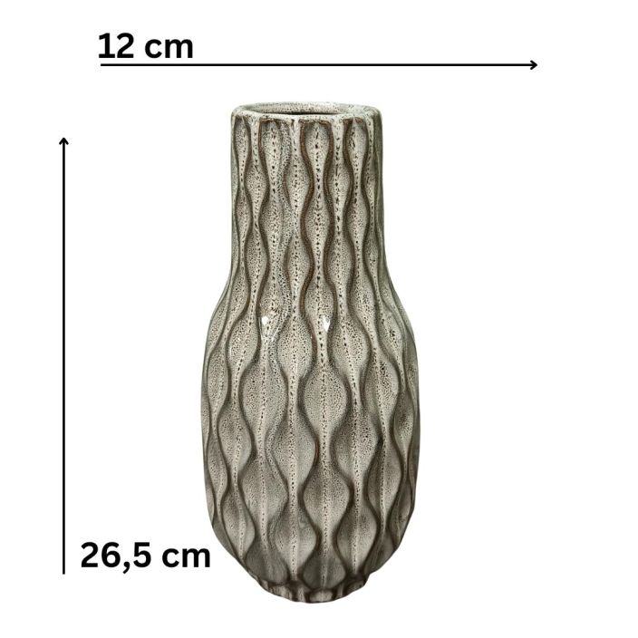 Retrohenkinen maljakko, Gilde Hypnoottisesti kuvioitu, keraaminen maljakko.