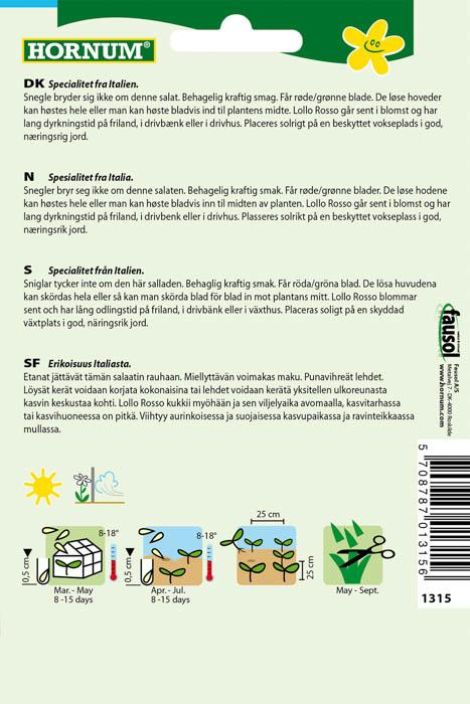 Lehtisalaatti 'Lollo Rossa' Lactuca sativa acephala tuotekuva 1 Lehtisalaatti 'Lollo Rossa' Lactuca sativa acephala tuotekuva 1