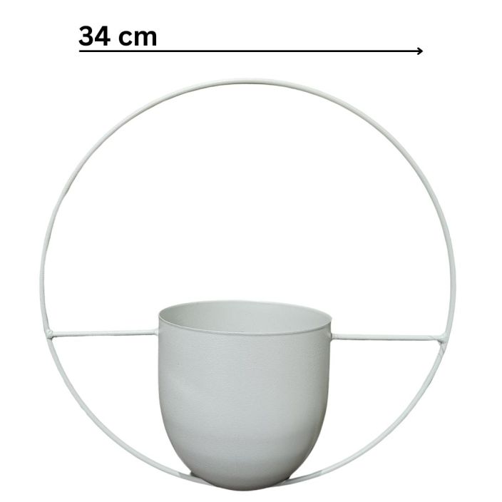 Seinaamppeli, valkoinen Kahdella ruuvilla seinalle ripustettava koristeellinen metalliamppeli