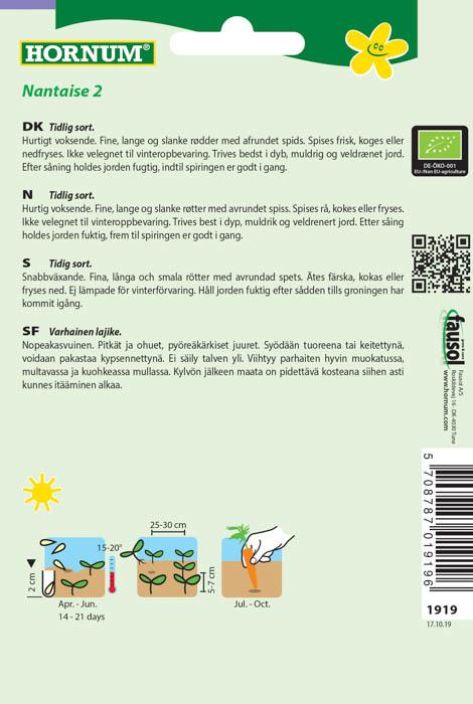 Porkkana 'Nantaise 2' Daucus carota, luomu tuotekuva 1 Porkkana 'Nantaise 2' Daucus carota, luomu tuotekuva 1