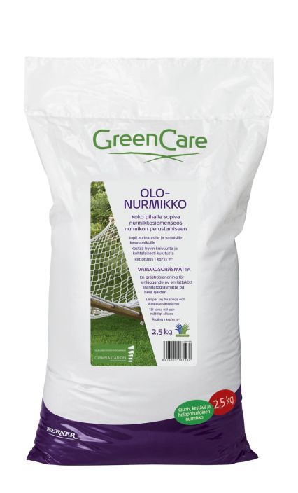 GreenCare Olonurmikko 2,5Kg Koko pihalle sopiva nurmikonsiemenseos nurmikon perustamiseen GreenCare Olonurmikko 2,5Kg Koko pihalle sopiva nurmikonsiemenseos nurmikon perustamiseen