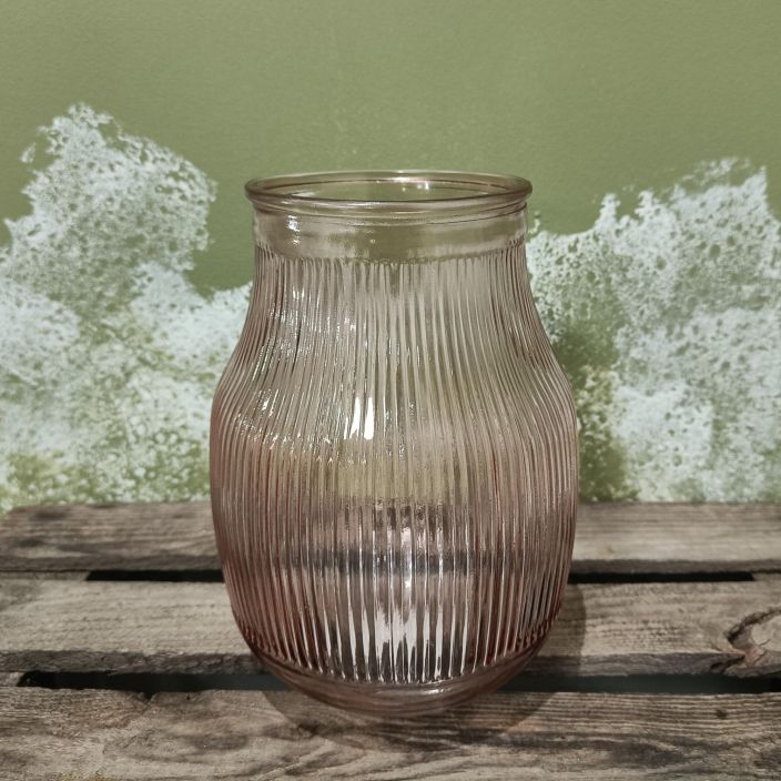 Lasivaasi, Django vaaleanpunainen Vaaleanpunaiseksi pintavarjatty lasimaljakko